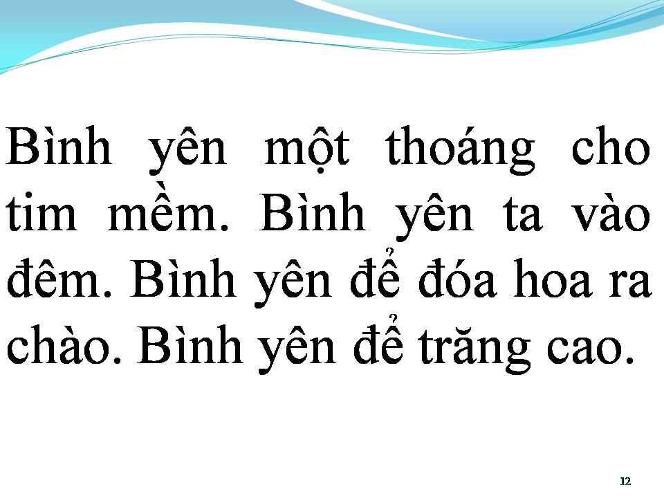 Lời bài hát BÌNH YÊN