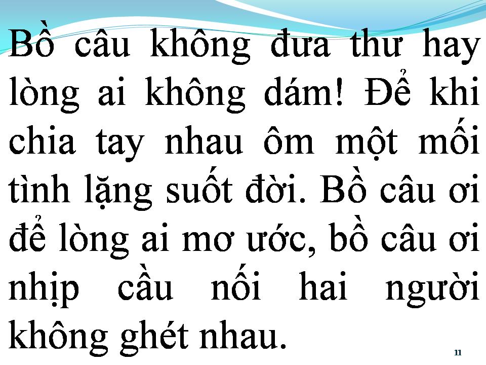 Lời bài hát BỒ CÂU KHÔNG ĐƯA THƯ