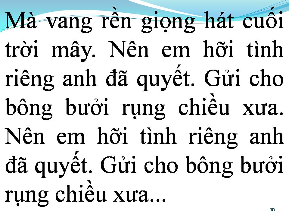 Lời bài hát BÔNG BƯỞI CHIỀU XƯA