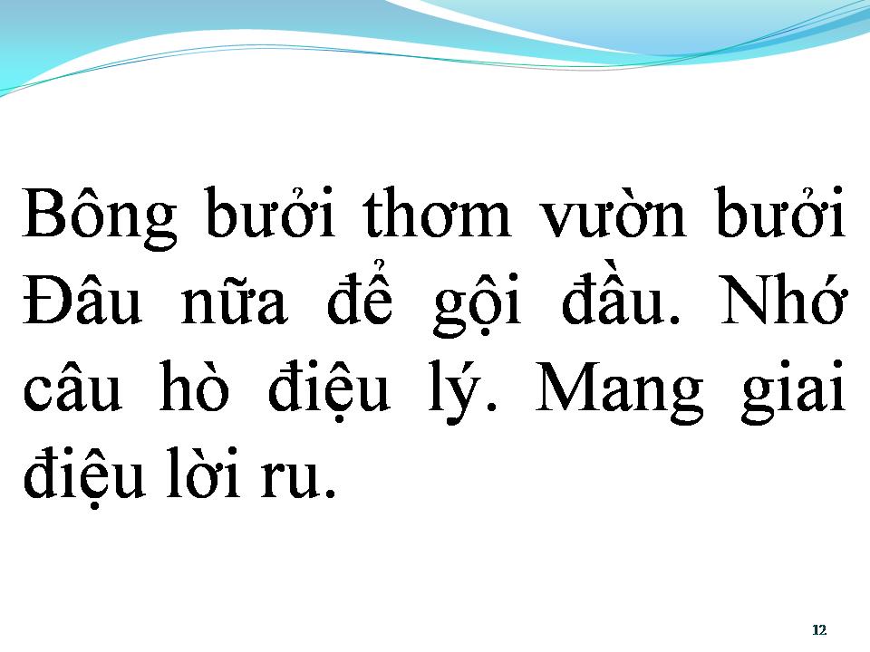 Lời bài hát BÔNG BƯỞI HOA CAU