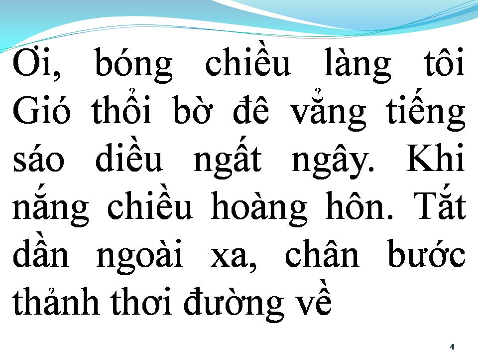 Lời bài hát BÓNG CHIỀU LÀNG TÔI