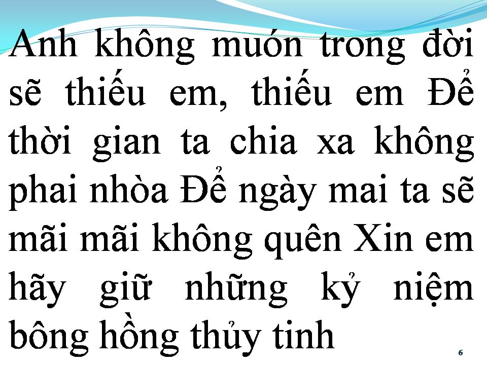 Lời bài hát BÔNG HỒNG THỦY TINH