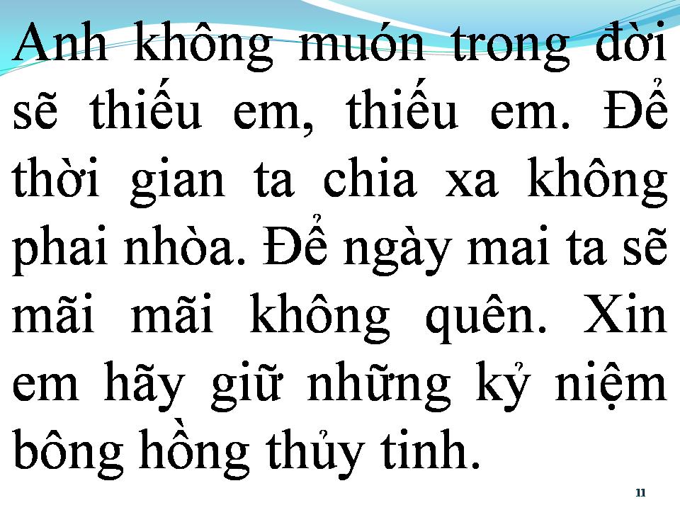 Lời bài hát BÔNG HỒNG THỦY TINH