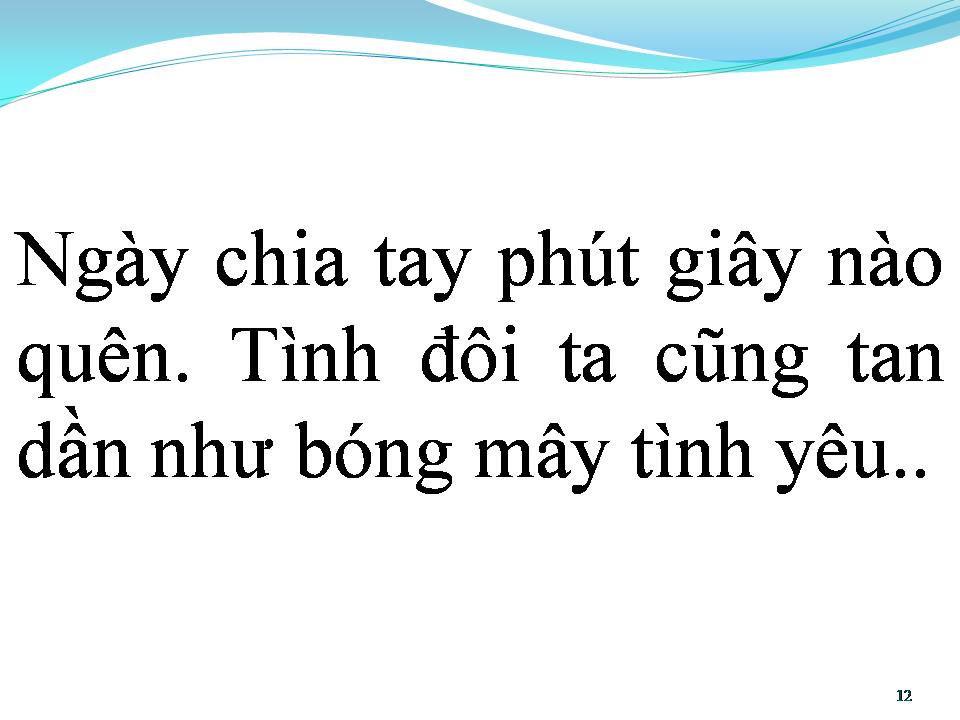Lời bài hát BÓNG MÂY TÌNH YÊU