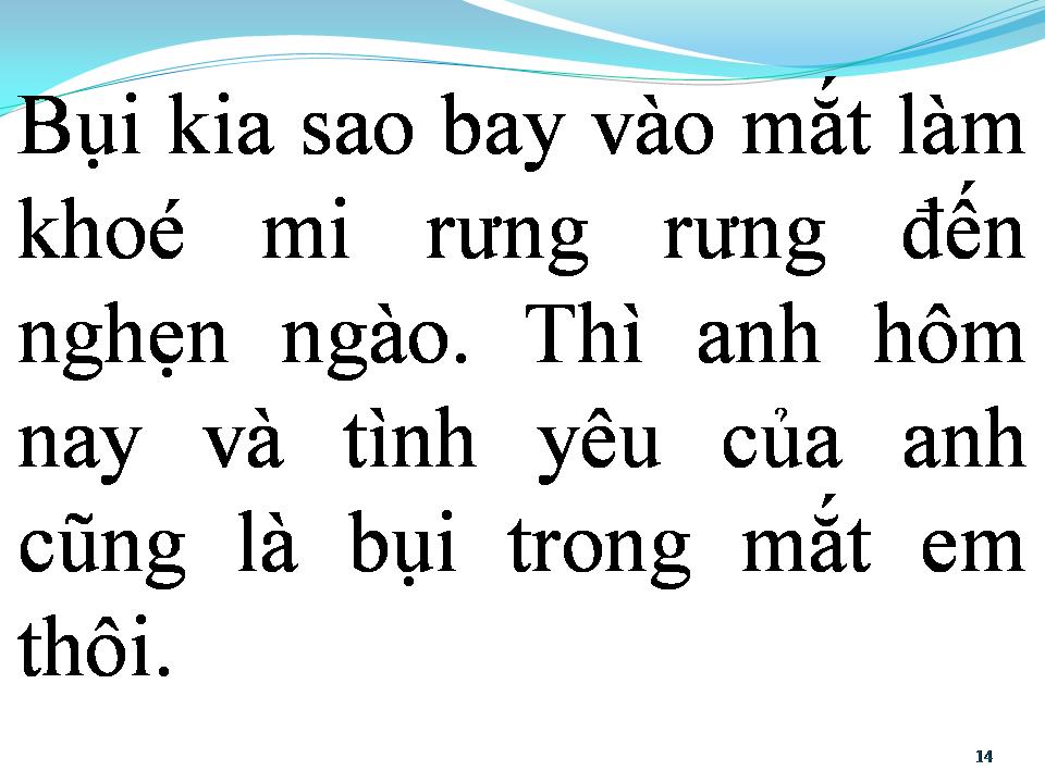 Lời bài hát BỤI BAY VÀO MẮT