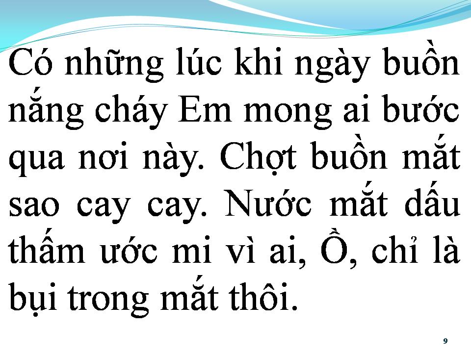 Lời bài hát BỤI TRONG MẮT EM