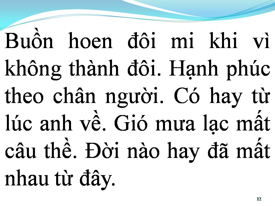 Lời bài hát BUỒN NHƯ THÔNG XANH