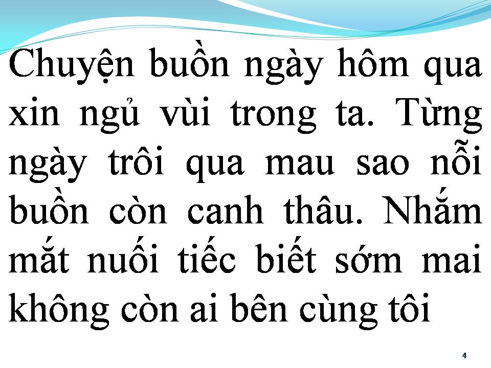 Lời bài hát BUỒN ƠI NGỦ YÊN