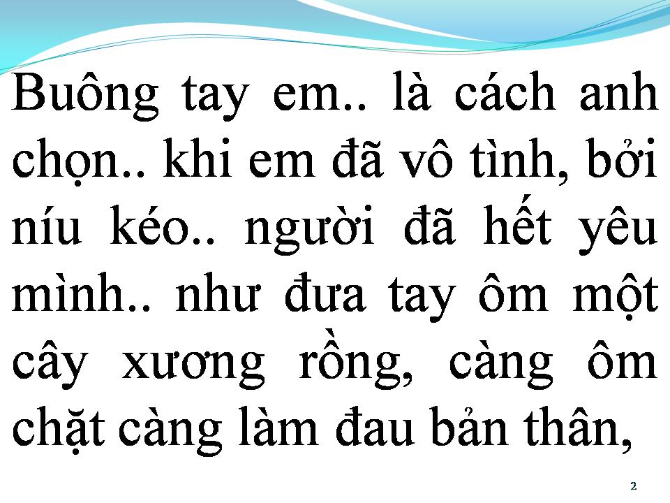 Lời bài hát BUÔNG TAY LÀ CÁCH ANH CHỌN