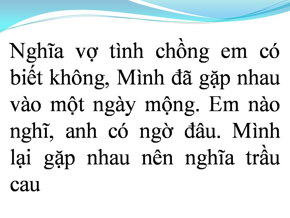 Lời bài hát NGHĨA VỢ TÌNH CHỒNG