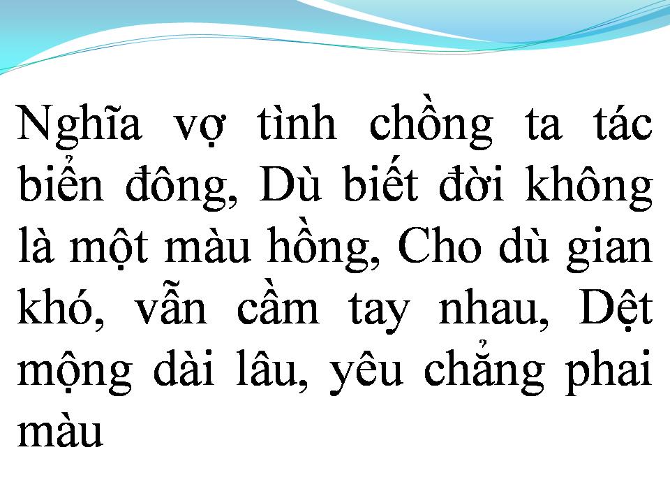 Lời bài hát NGHĨA VỢ TÌNH CHỒNG