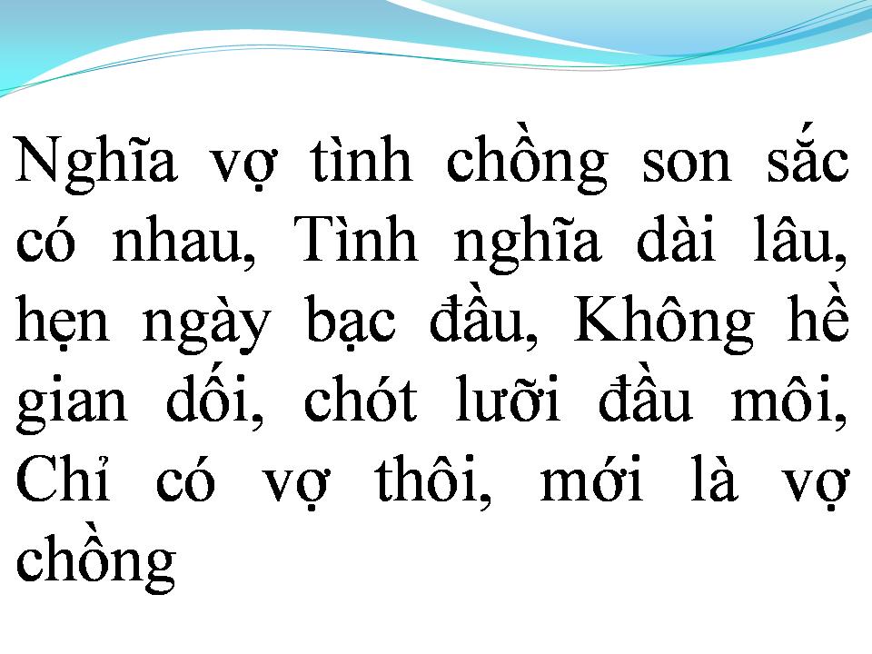 Lời bài hát NGHĨA VỢ TÌNH CHỒNG