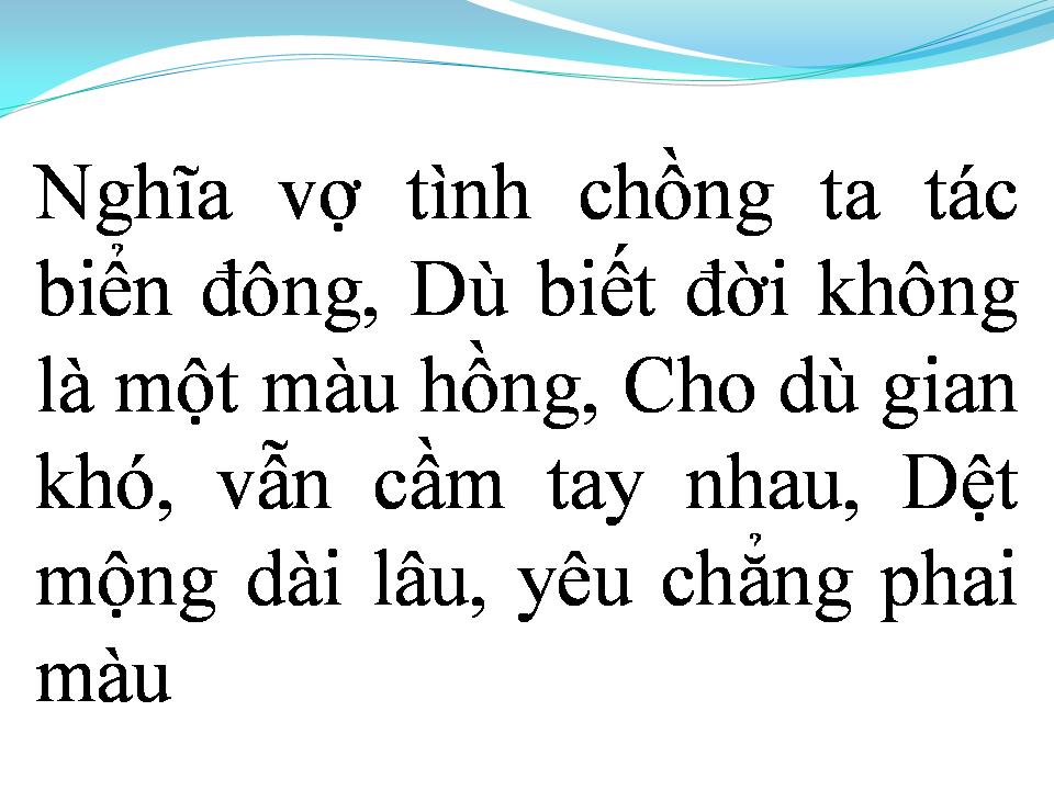 Lời bài hát NGHĨA VỢ TÌNH CHỒNG