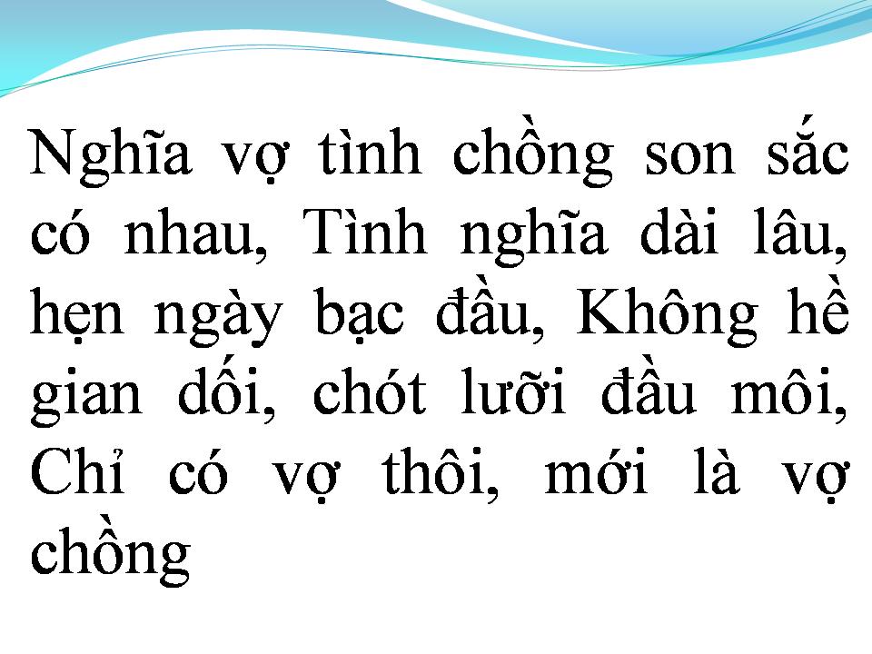 Lời bài hát NGHĨA VỢ TÌNH CHỒNG