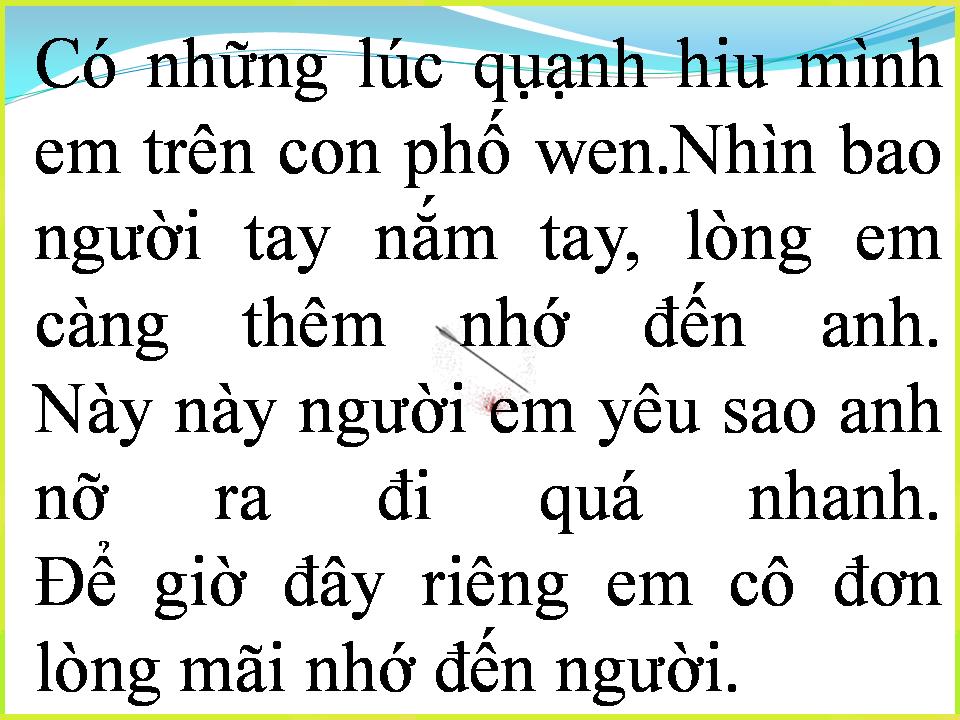 Lời bài hát BABY XIN ĐỪNG QUAY GÓT