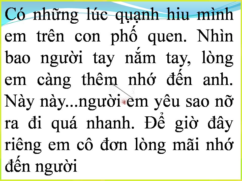 Lời bài hát BABY XIN ĐỪNG QUAY GÓT
