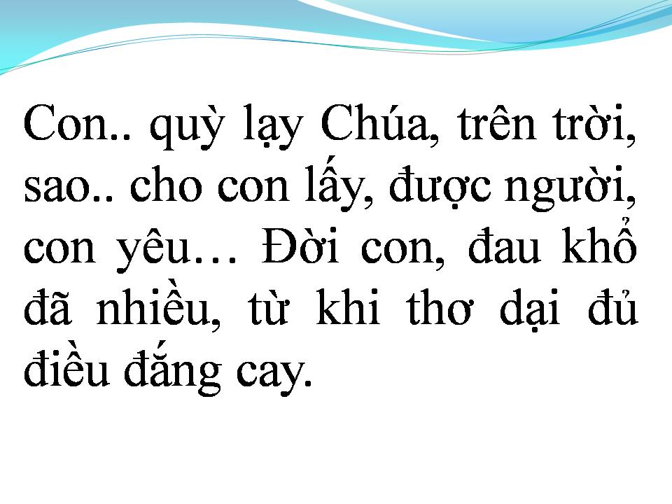 Lời bài hát CON QUỲ LẠY CHÚA TRÊN TRỜI