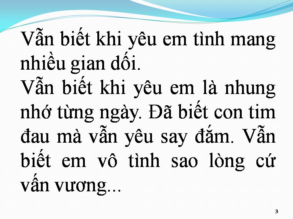 Lời bài hát ĐÃ BIẾT KHI YÊU