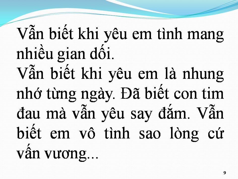 Lời bài hát ĐÃ BIẾT KHI YÊU