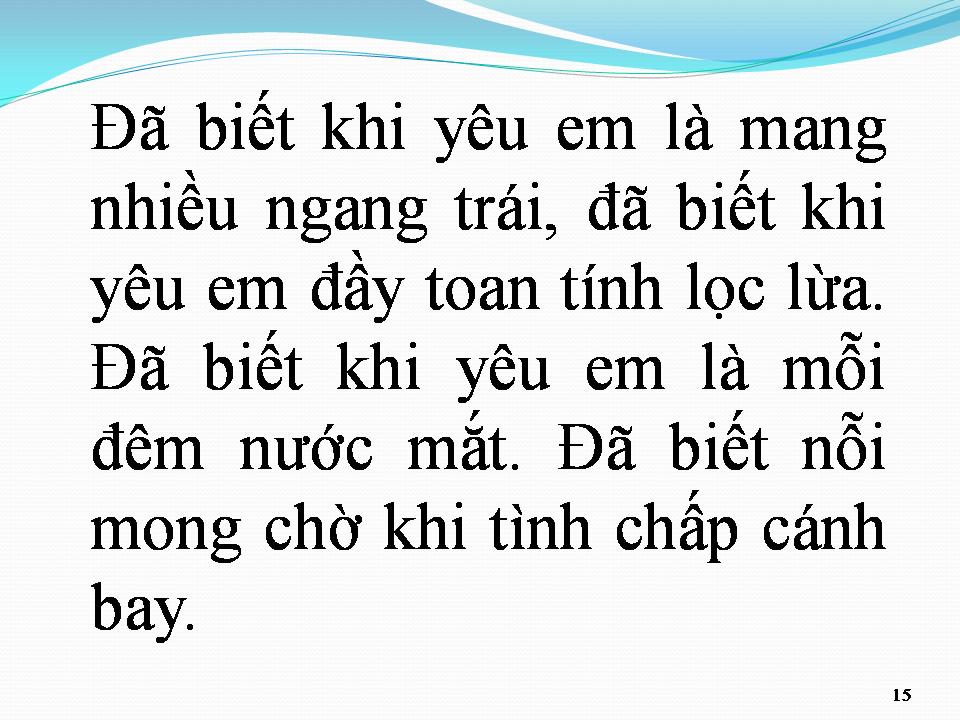 Lời bài hát ĐÃ BIẾT KHI YÊU