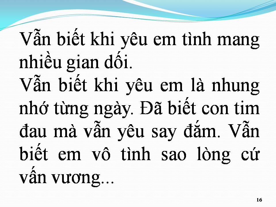 Lời bài hát ĐÃ BIẾT KHI YÊU
