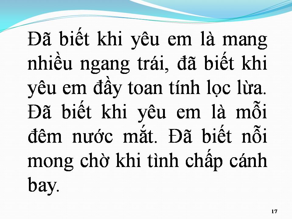 Lời bài hát ĐÃ BIẾT KHI YÊU