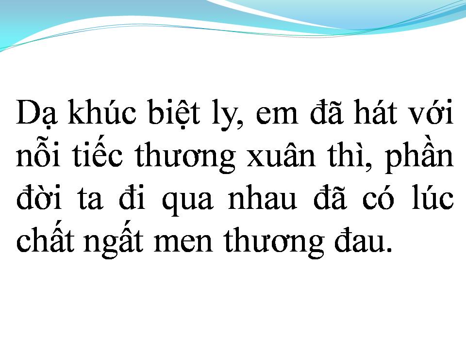 Lời bài hát DẠ KHÚC BIỆT LY