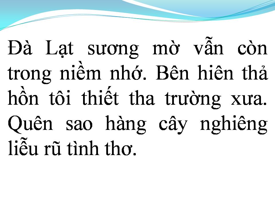 Lời bài hát ĐÀ LẠT TRONG NIỀM NHỚ