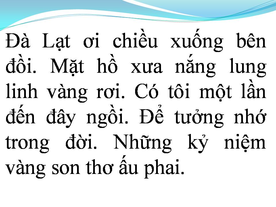 Lời bài hát ĐÀ LẠT TRONG NIỀM NHỚ