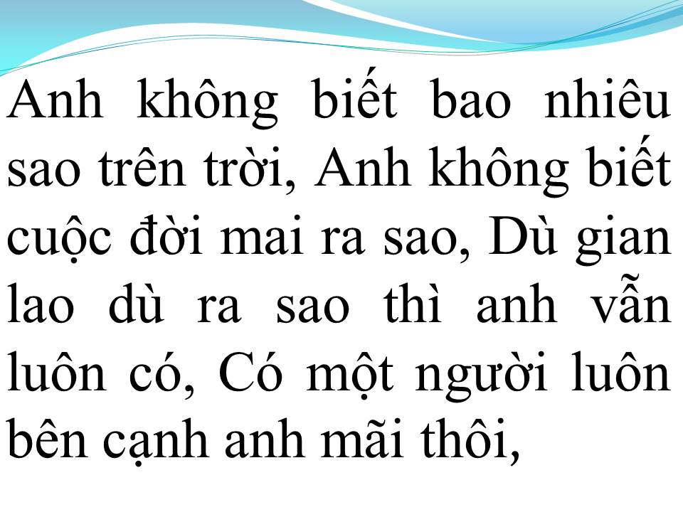 Lời bài hát ĐIỀU ANH BIẾT