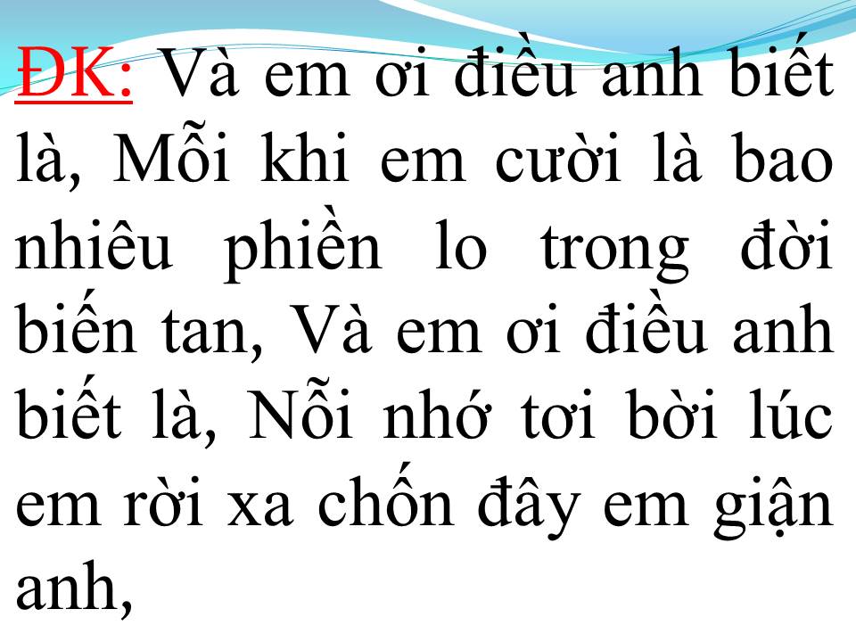 Lời bài hát ĐIỀU ANH BIẾT
