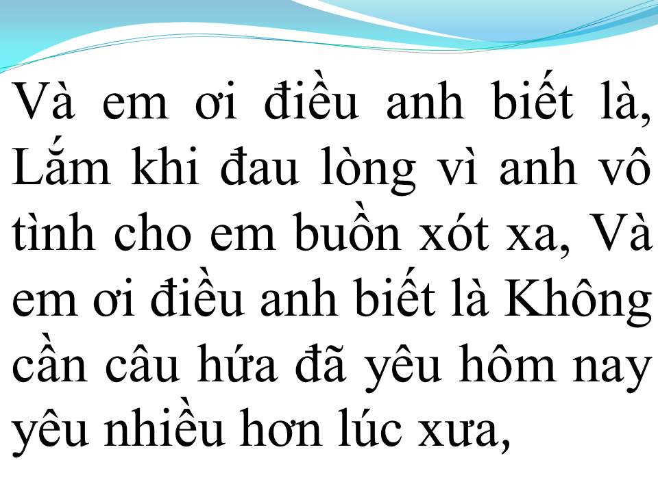 Lời bài hát ĐIỀU ANH BIẾT
