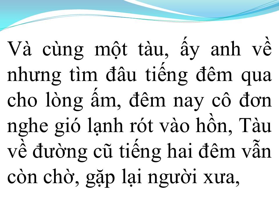 Lời bài hát HAI CHUYẾN TÀU ĐÊM