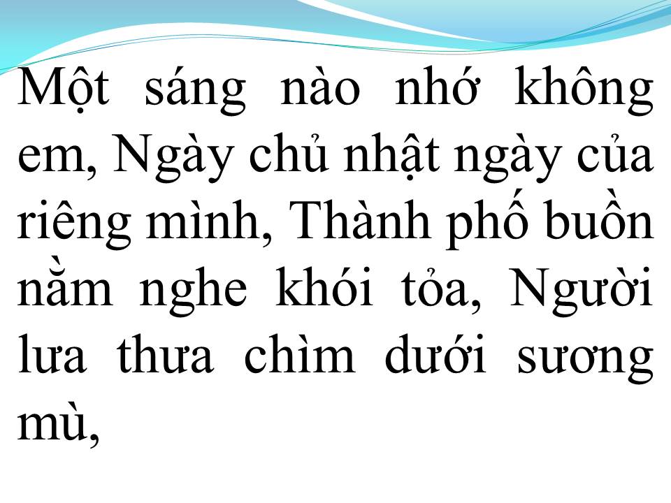 Lời bài hát THÀNH PHỐ BUỒN