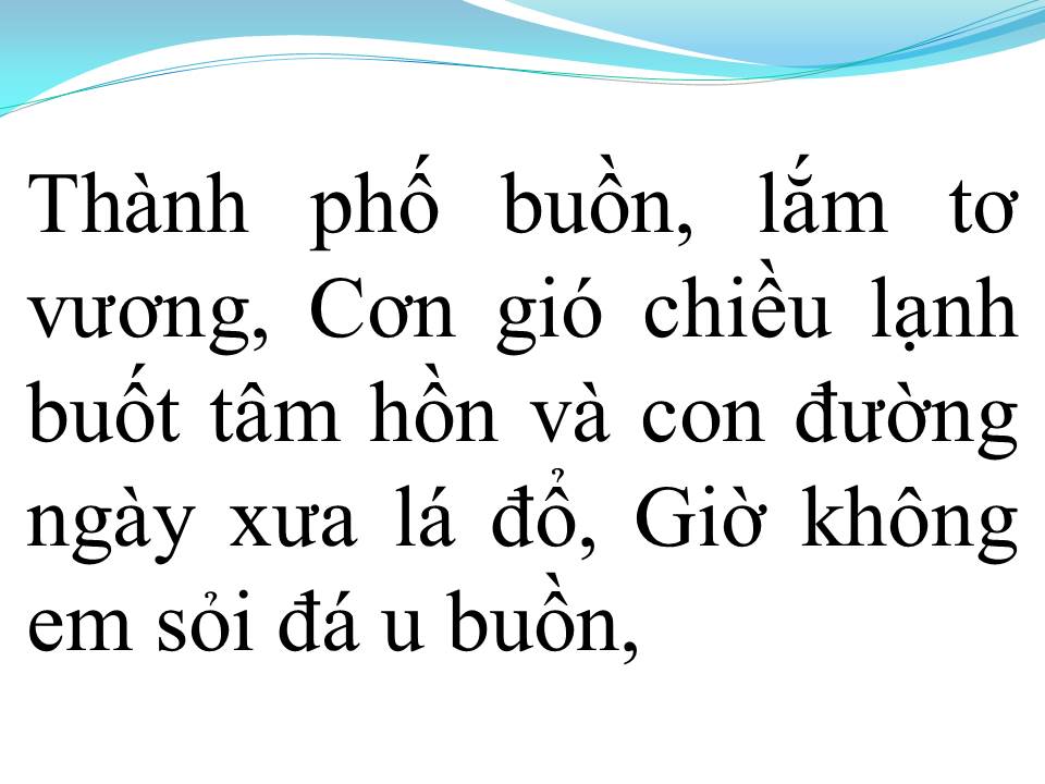 Lời bài hát THÀNH PHỐ BUỒN
