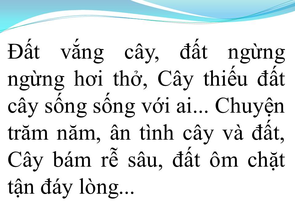 Lời bài hát TÌNH CÂY VÀ ĐẤT