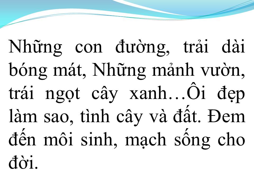 Lời bài hát TÌNH CÂY VÀ ĐẤT