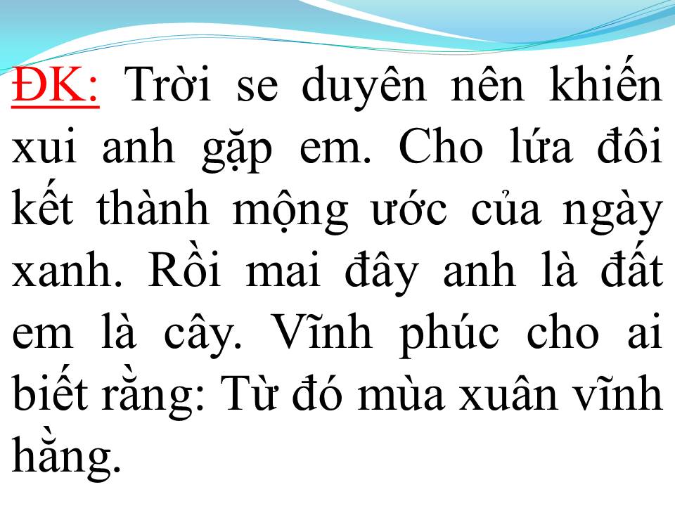 Lời bài hát TÌNH CÂY VÀ ĐẤT