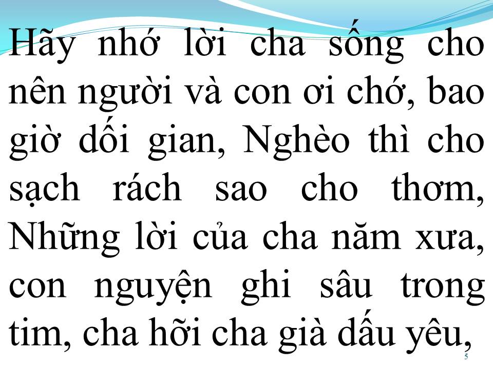 Lời bài hát TÌNH CHA