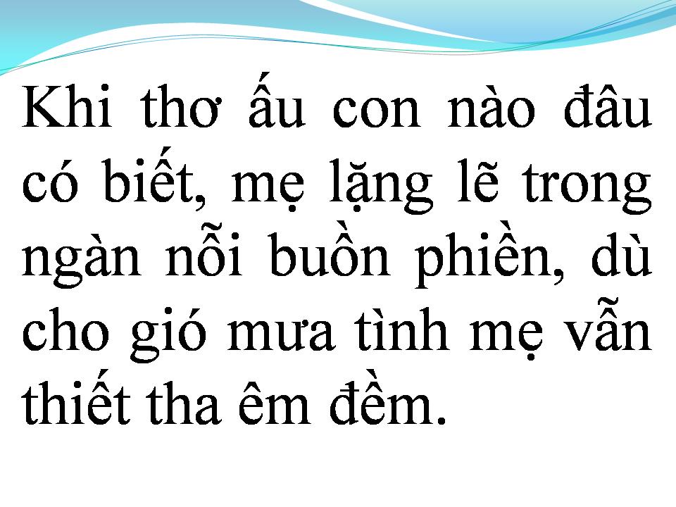 Lời bài hát TÌNH MẸ
