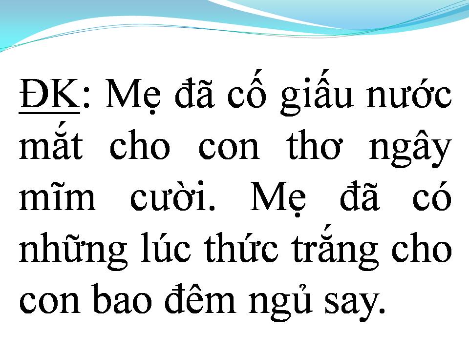 Lời bài hát TÌNH MẸ
