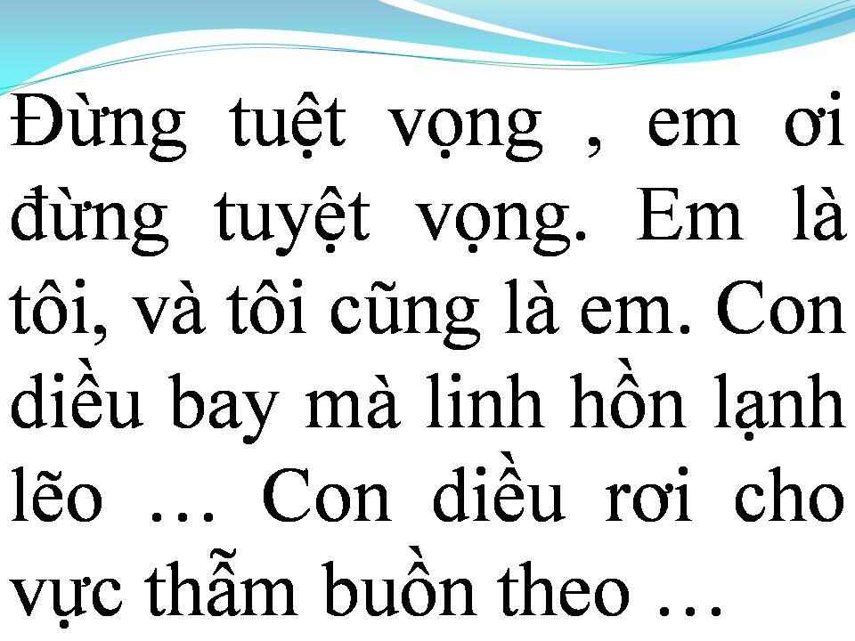 Lời bài hát TÔI ƠI ĐỪNG TUYỆT VỌNG
