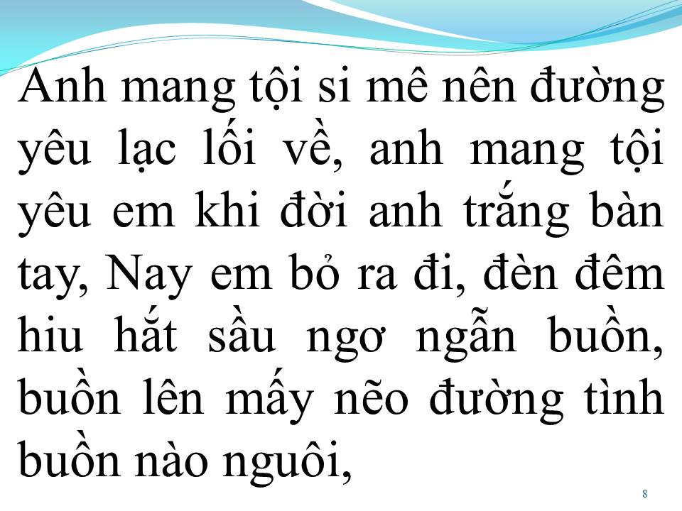 Lời bài hát TỘI TÌNH