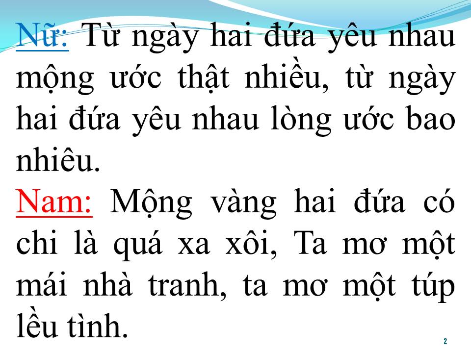 Lời bài hát TÚP LỀU LÝ TƯỞNG (SONG CA)