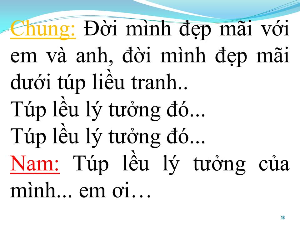 Lời bài hát TÚP LỀU LÝ TƯỞNG (SONG CA)