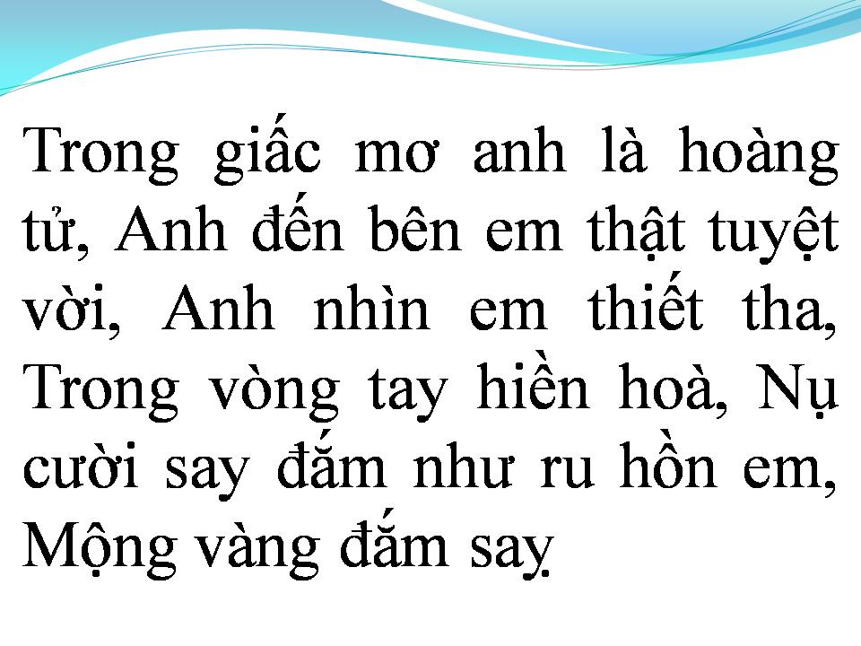 Lời bài hát HOÀNG TỬ TRONG MƠ