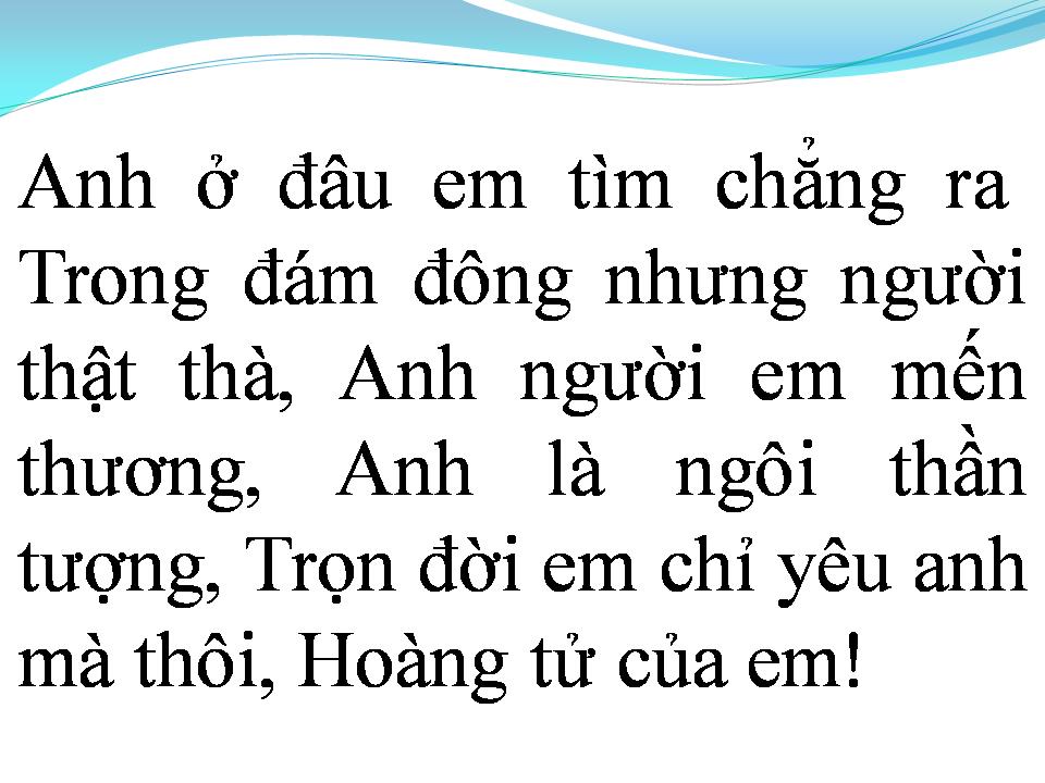 Lời bài hát HOÀNG TỬ TRONG MƠ