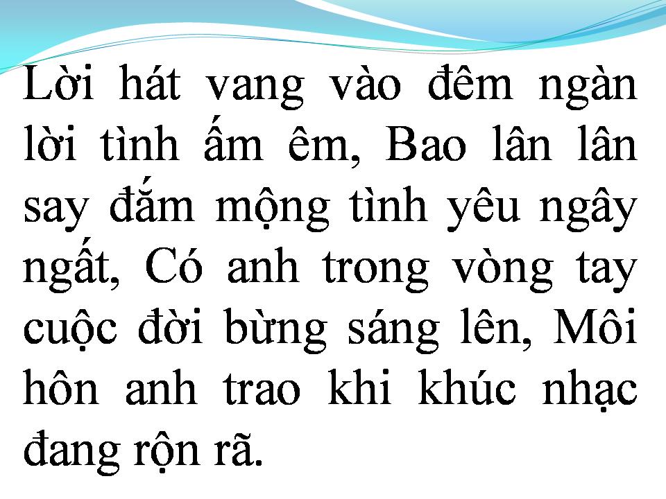 Lời bài hát TÌNH YÊU CỦA TÔI