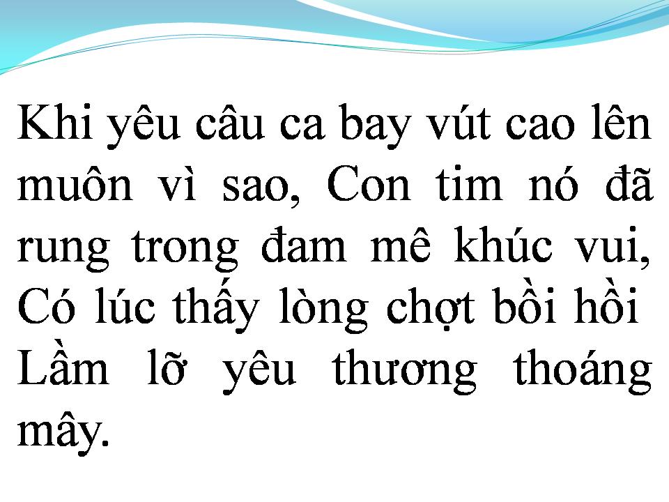 Lời bài hát TÌNH YÊU CỦA TÔI