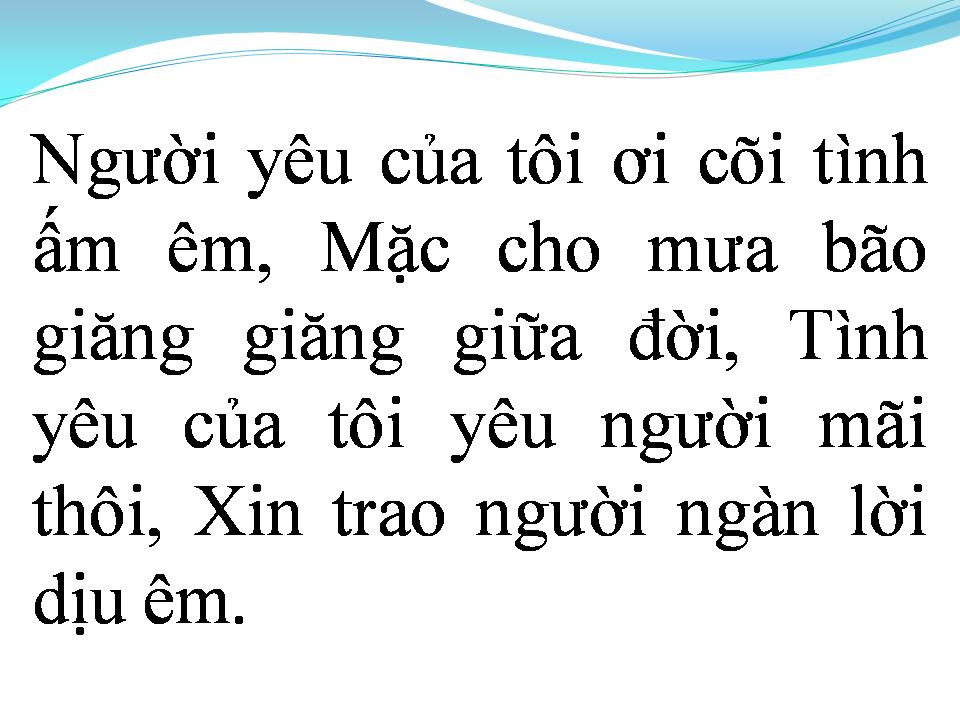 Lời bài hát TÌNH YÊU CỦA TÔI